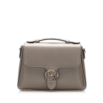 Gucci Leather Satchel Gray