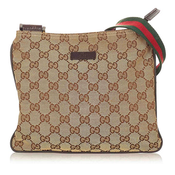 Gucci Gucci GG Canvas Web Crossbody Bag Brown