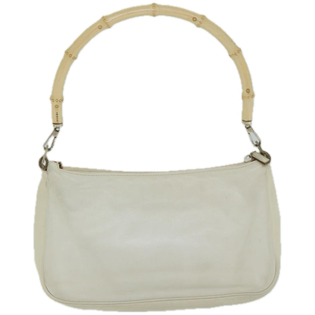 Gucci Bamboo White Leather Handbag