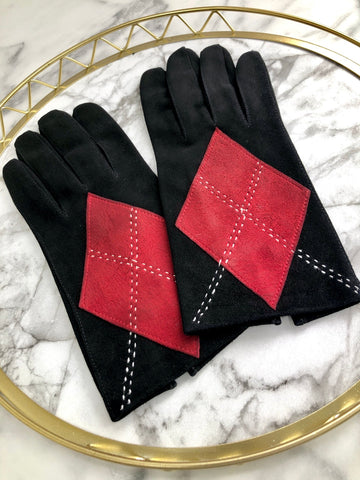 CELINE Argyle Gloves Black New 1:1 z77scn
