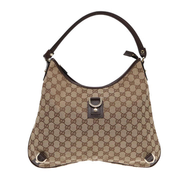 Gucci Abbey Beige Canvas Shoulder Bag