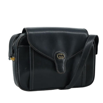 Gucci Interlocking G Navy Leather Shoulder Bag