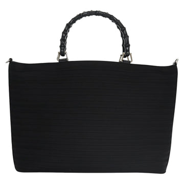 Gucci Bamboo Black Canvas Handbag