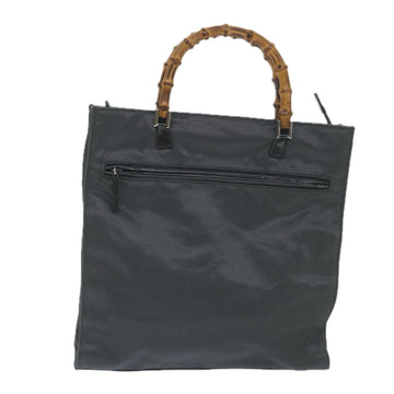 Gucci Bamboo Black Canvas Handbag