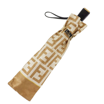 FENDI Zucca  Folding Umbrella Gold Nylon Vintage #DA834