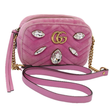 Gucci Marmont Pink Velvet Shoulder Bag
