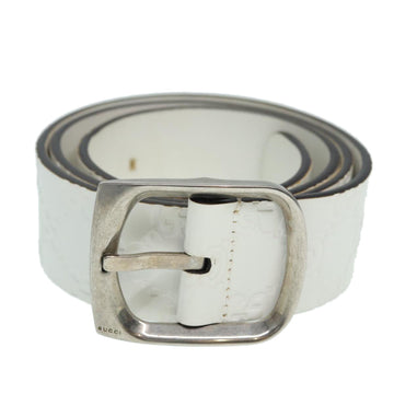 Gucci Micro Guccissima White Leather Belt