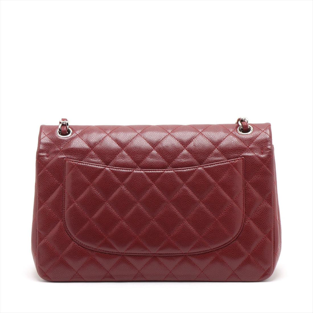 New 1:1 Rep Top Quality Chanel Decamatrasse Caviar S Double Flap Double Chain Bag Bordeaux Silver  15th