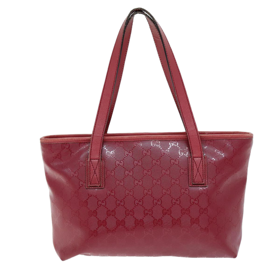 Gucci Gg Supreme Red Leather Tote Bag