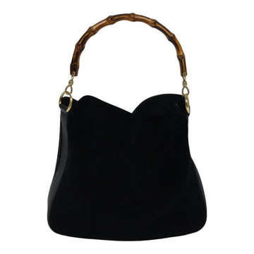 Gucci Bamboo Black Suede Handbag