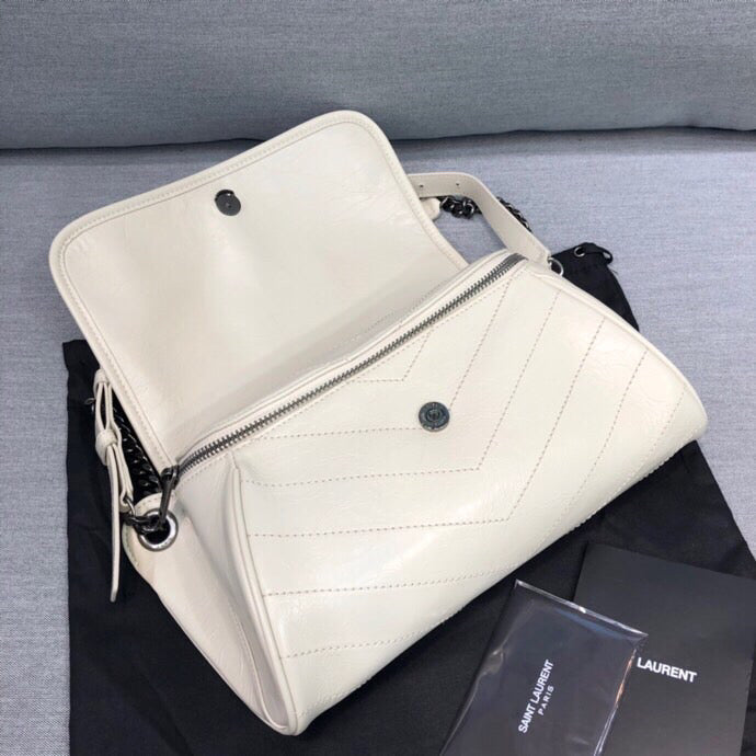 Yves Saint Laurent Niki Medium Crinkled Shoulder Bag