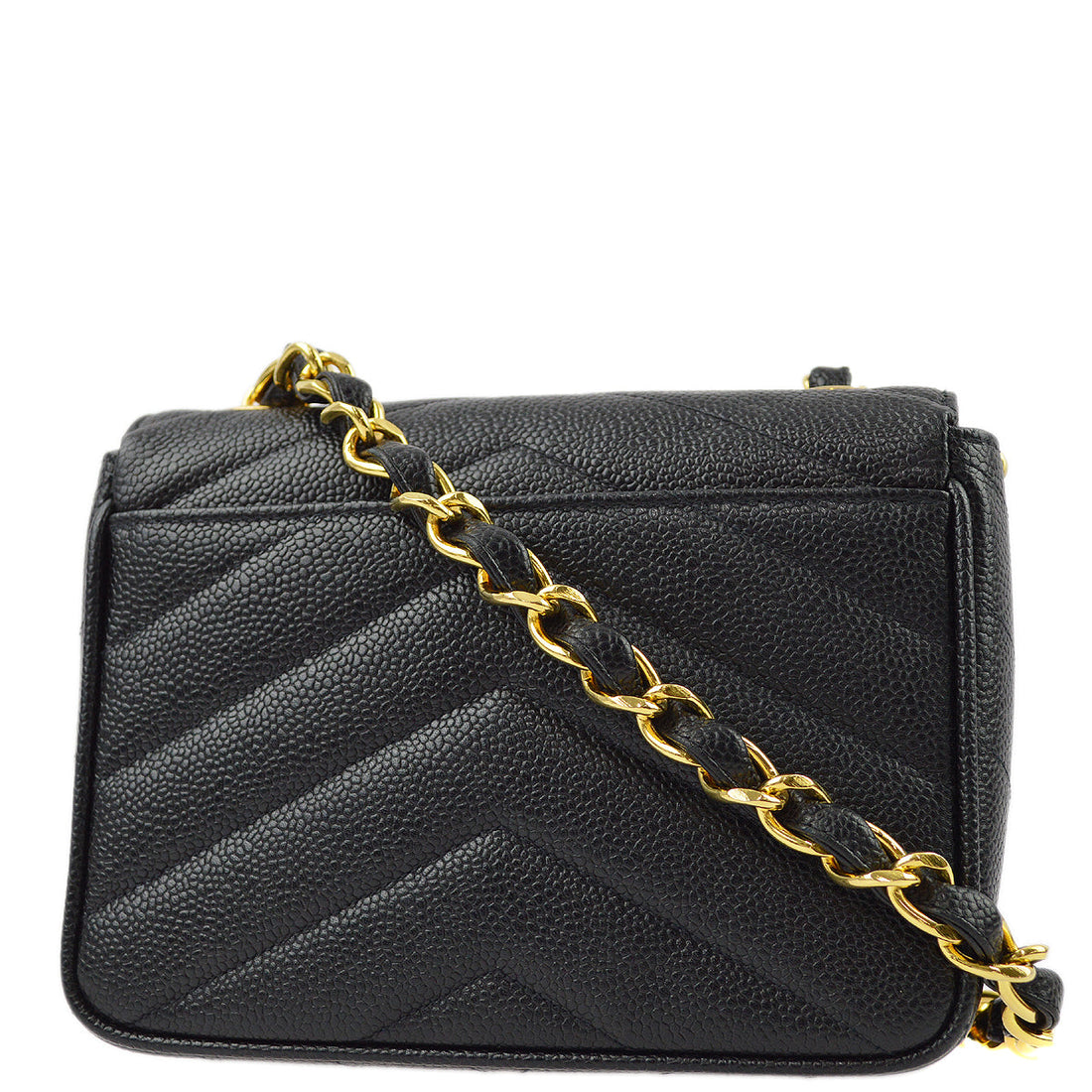 New 1:1 Rep Top Quality Chanel Black Caviar V-Stitch Mini Square Shoulder Bag 17