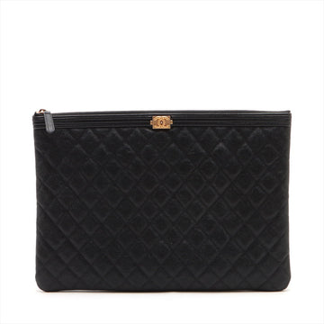 New 1:1 Rep Top Quality Chanel Boy New 1:1 Rep Top Quality Chanel Caviar S Clutch Bag Black Gold  25th