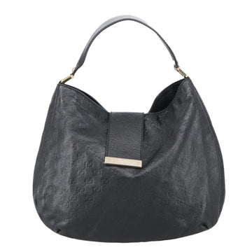 Gucci Guccissima Black Leather Shoulder Bag