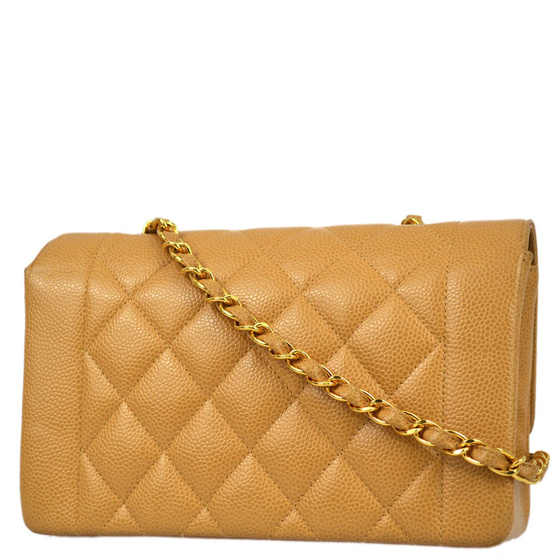 New 1:1 Rep Top Quality Chanel Beige Caviar Small Diana Shoulder Bag