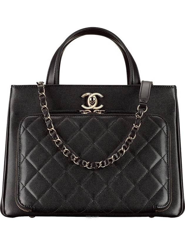 Gold Hardware Small Grained Calfskin Tote Bag Black Chanel