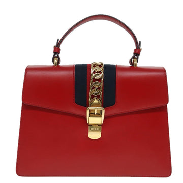 Gucci Sylvie Navy Leather Handbag