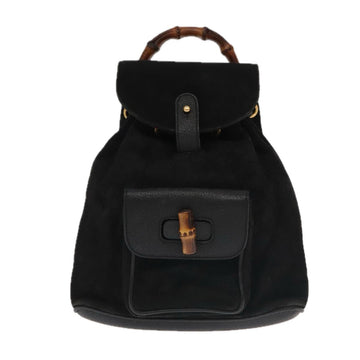Gucci Bamboo Black Suede Backpack Bag
