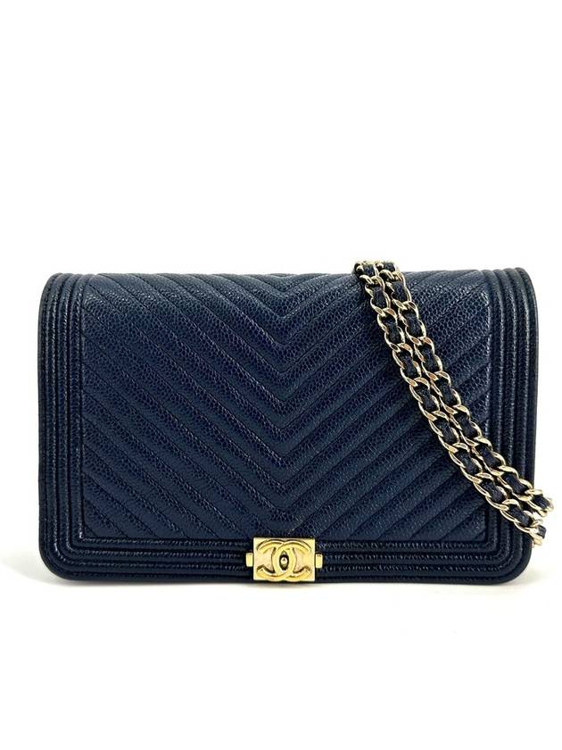 Caviar gold boy chevron woc mini bag cross Chanel