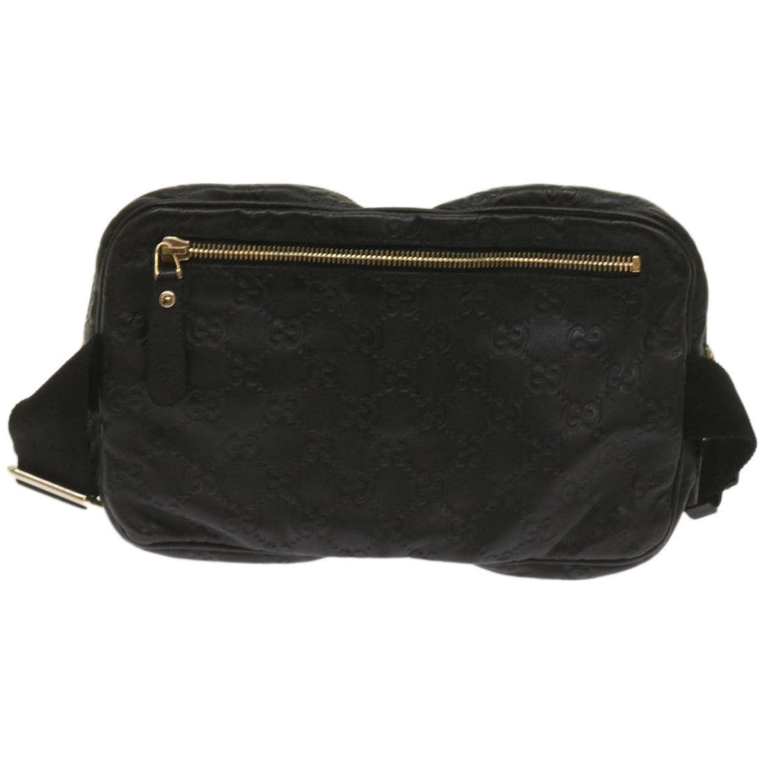 Gucci Gg Signature Black Leather Shoulder Bag