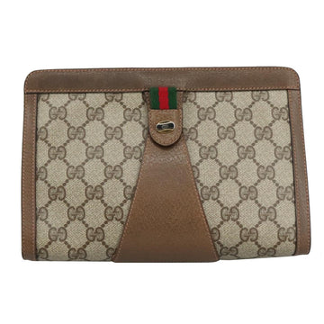 Gucci Sherry Beige Canvas Clutch Bag