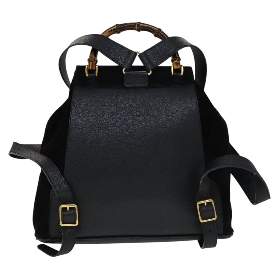 Gucci Bamboo Black Suede Backpack Bag