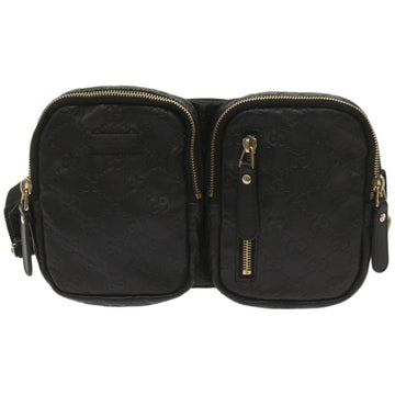 Gucci Gg Signature Black Leather Shoulder Bag