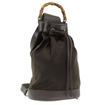 Gucci Bamboo Brown Synthetic Backpack Bag