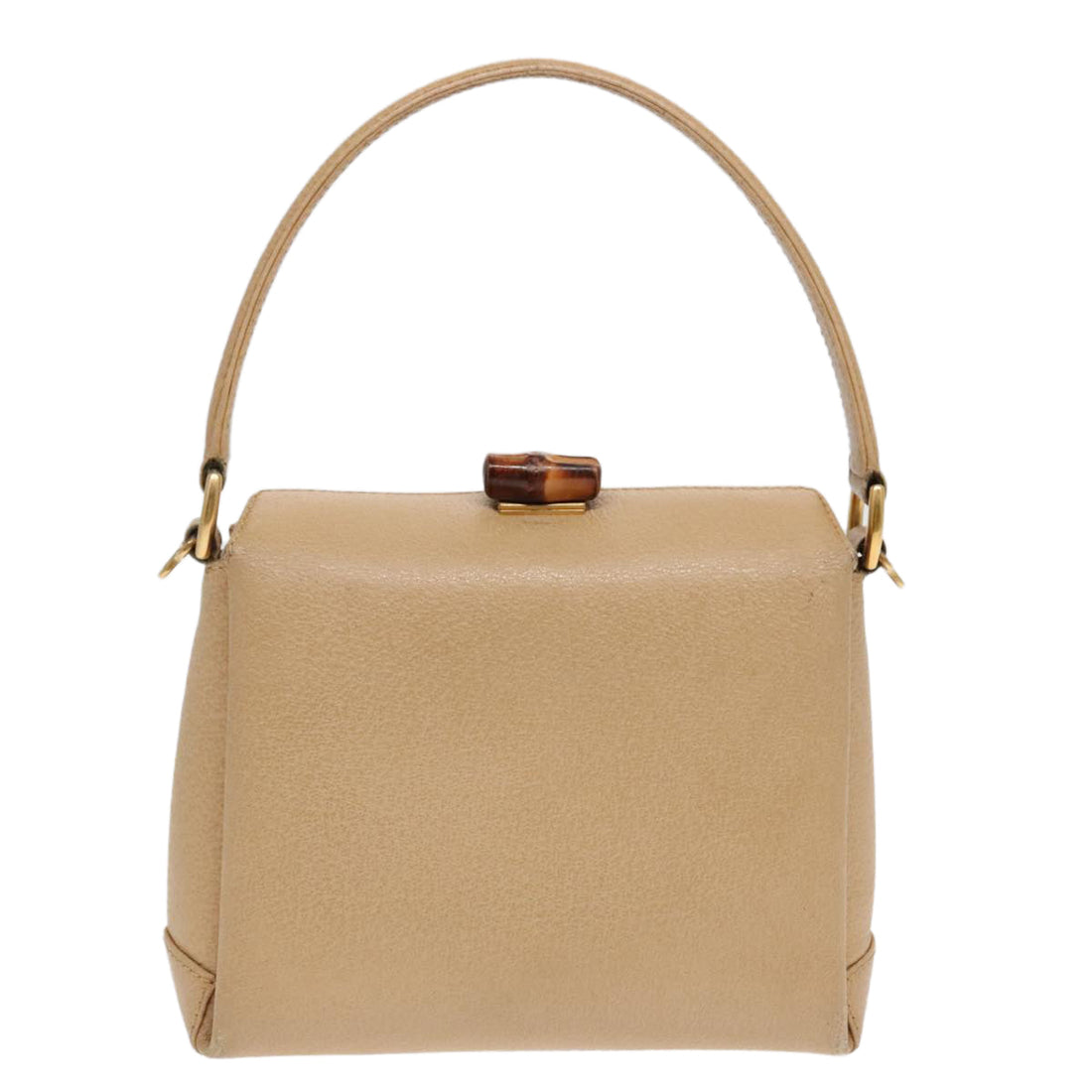 Gucci Bamboo Beige Leather Handbag