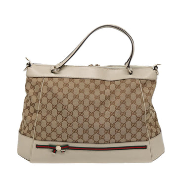 Gucci Sherry Beige Canvas Tote Bag