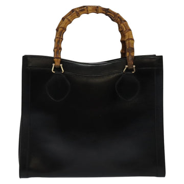Gucci Bamboo Black Leather Handbag