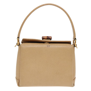 Gucci Bamboo Beige Leather Handbag