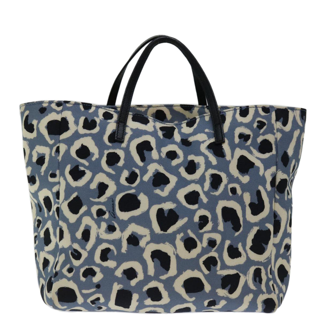 Gucci Padlock Blue Canvas Handbag