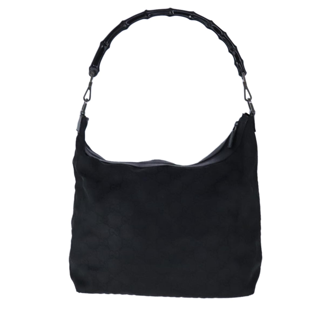 Gucci Bamboo Black Canvas Shoulder Bag