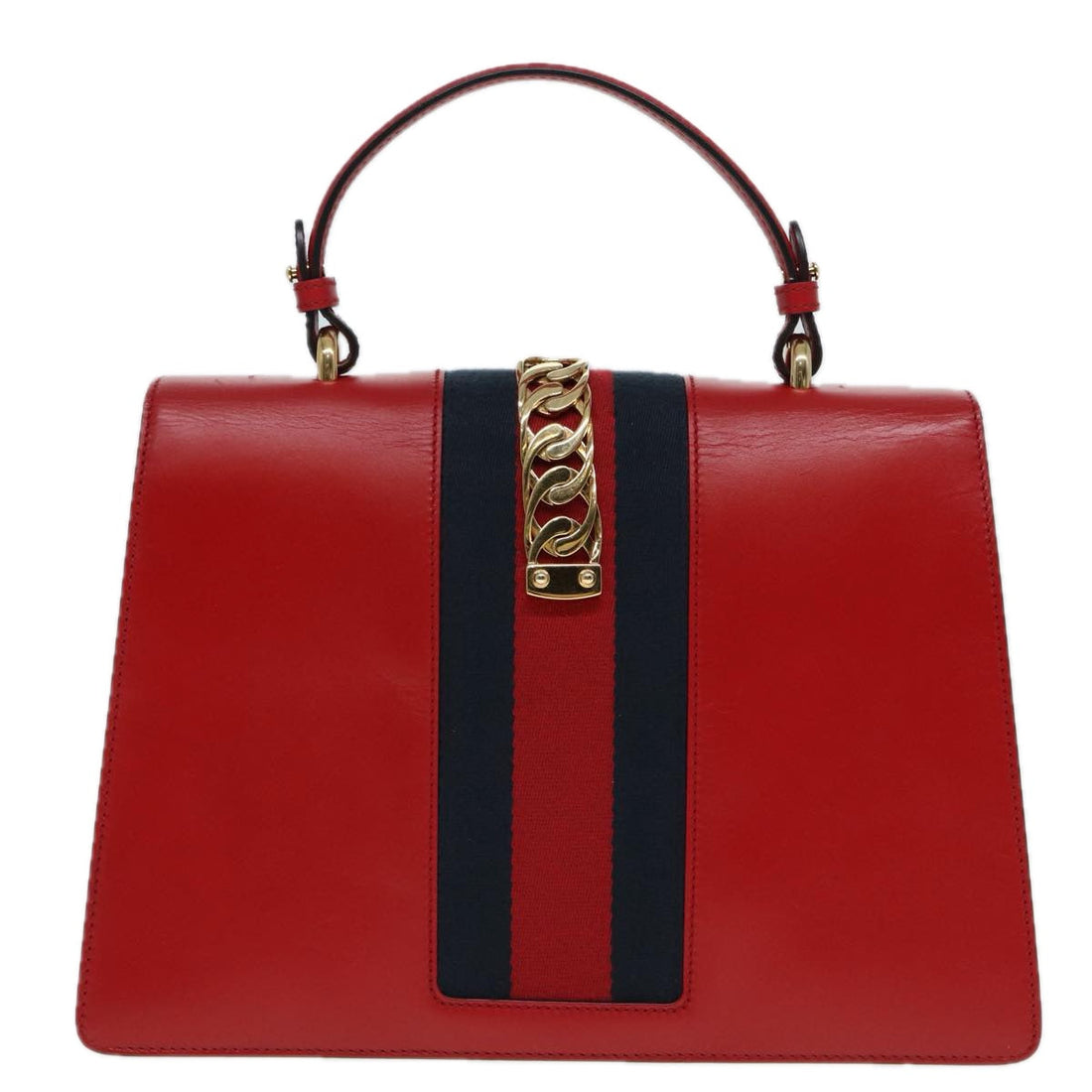 Gucci Sylvie Navy Leather Handbag