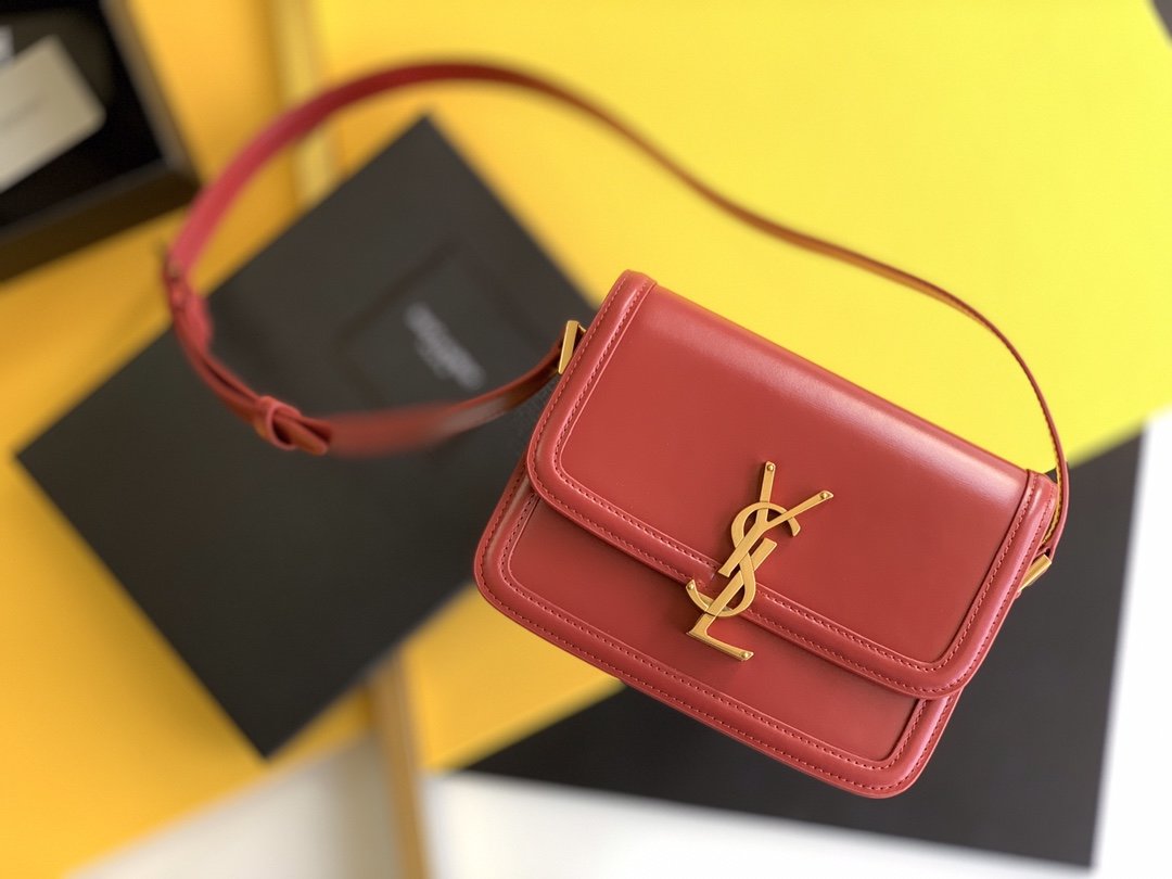 Yves Saint Laurent Solferino Small Satchel Bag Red In Box With Gold Hardware