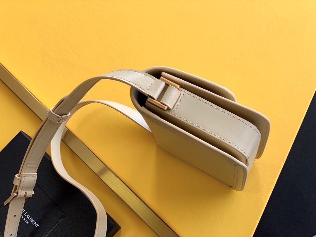 Yves Saint Laurent Solferino Small Satchel Bag Beige In Box With Gold Hardware