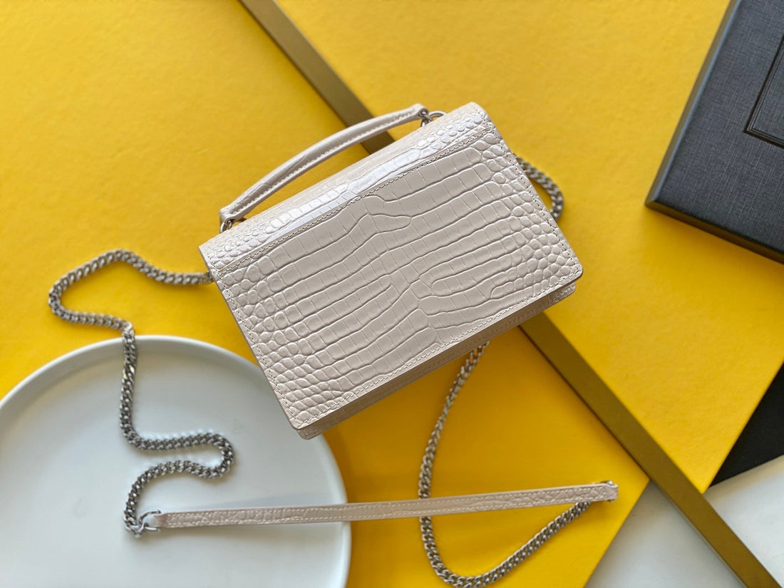 Yves Saint Laurent Sunset Chain Bag With Silver Hardware