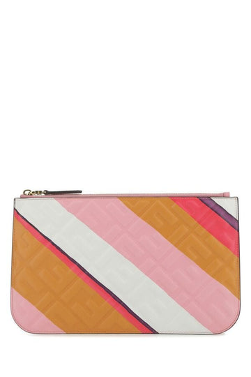 Fendi Woman Multicolor Leather Clutch