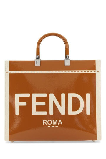 Fendi Woman Two-Tone Canvas Medium Sunshine Shopping Bag