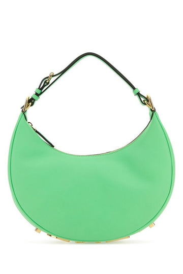 Fendi Woman Green Leather Small Fendigraphy Handbag