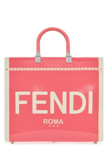 Fendi Woman Two-Tone Canvas Medium Sunshine Shopping Bag