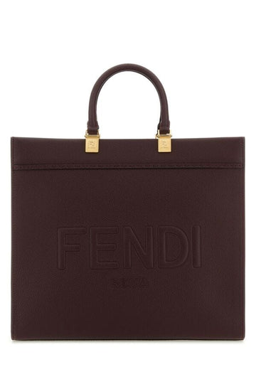 Fendi Woman Grape Leather Medium Sunshine Shopping Bag