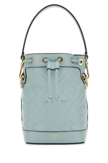 Fendi Woman Light Blue Leather Mon Tresor Bucket Bag