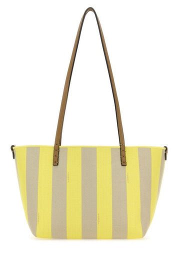Fendi Woman Embroidered Fabric Small Roll Reversible Shopping Bag