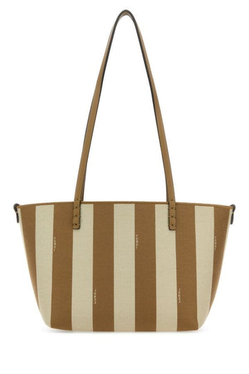 Fendi Woman Embroidered Fabric Small Roll Reversible Shopping Bag