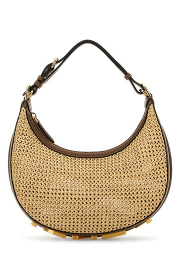 Fendi Woman Straw Fendigraphy Handbag