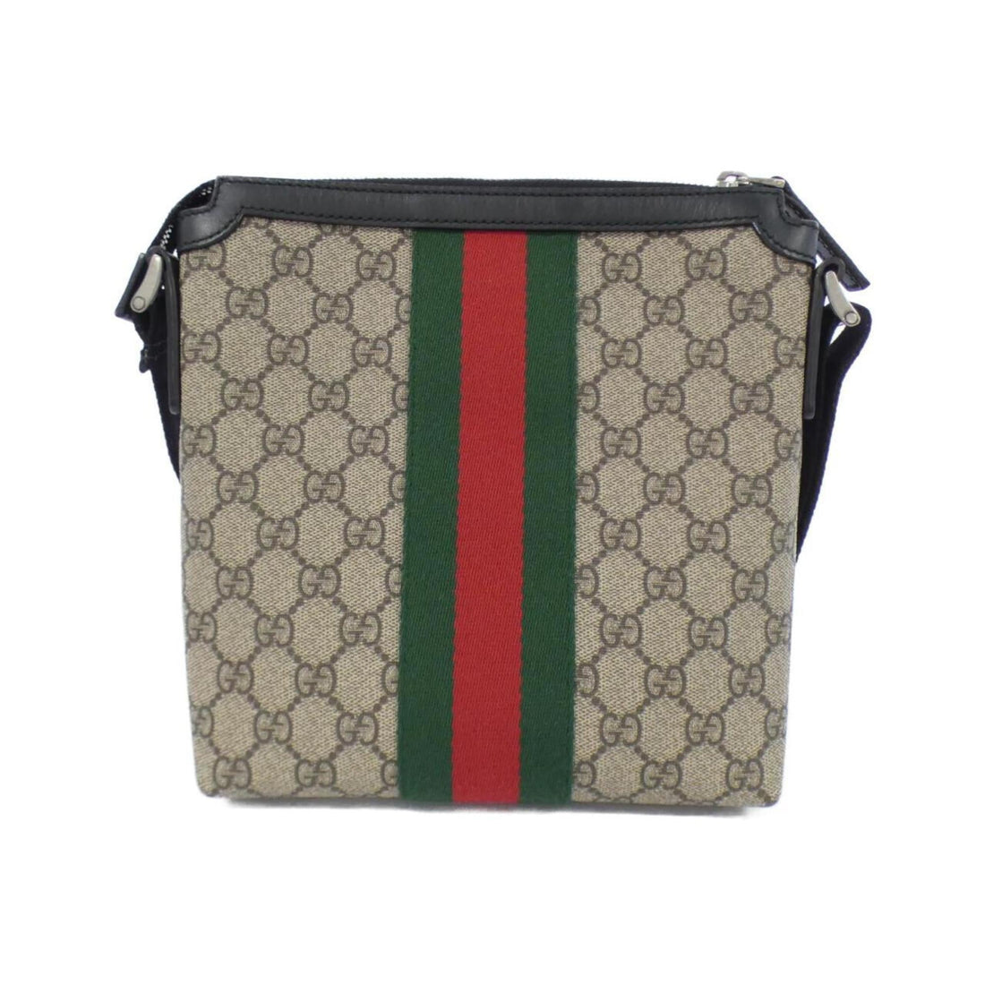 Gucci Beige Black Gg Supreme Shoulder Bag