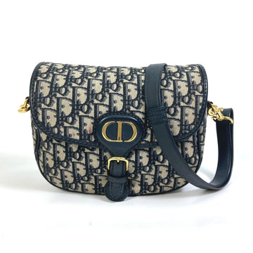 Christian Dior Navy Canvas Leather Pochette Shoulder Bag ()
