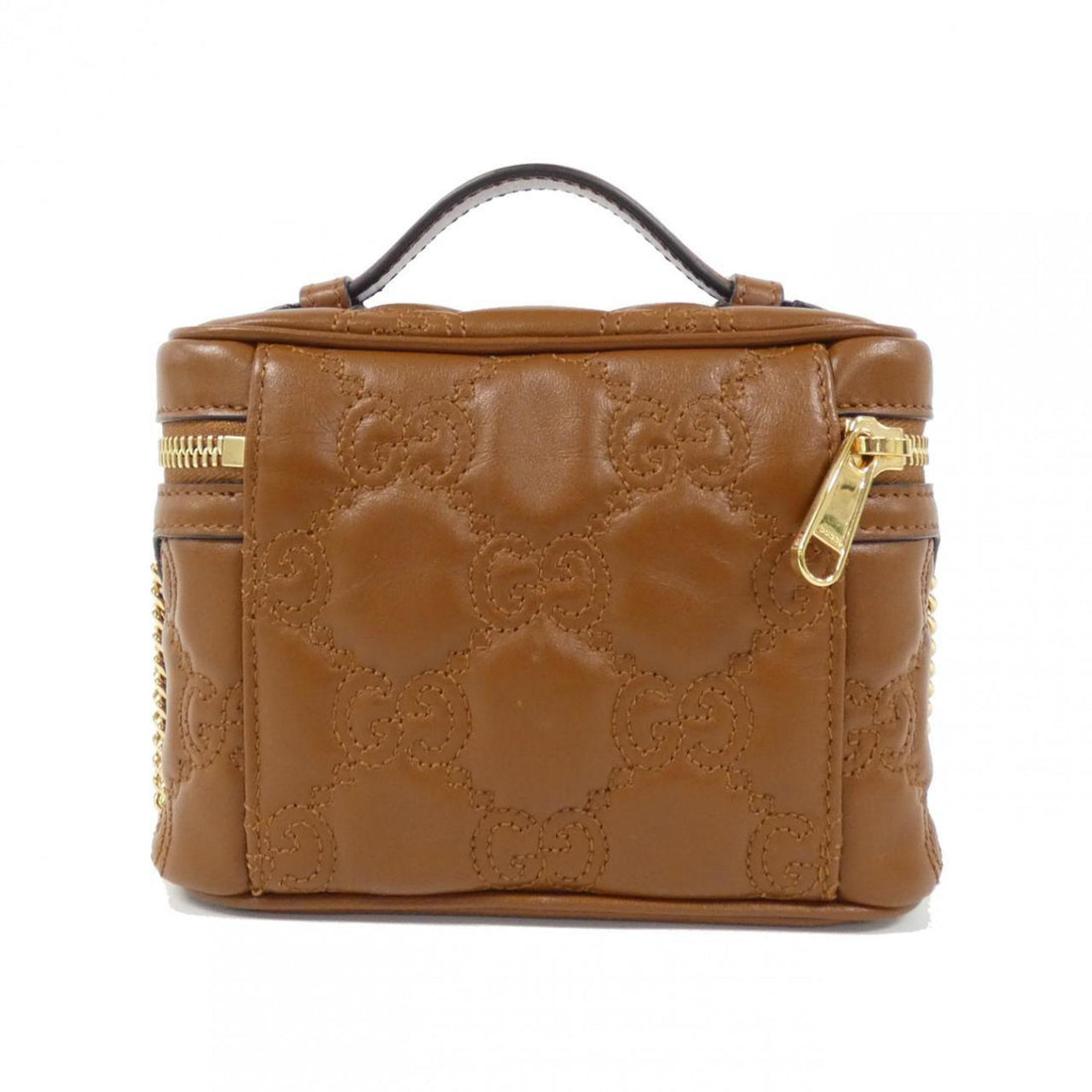 Gucci Brown Leather Shoulder Bag Vanity Bag